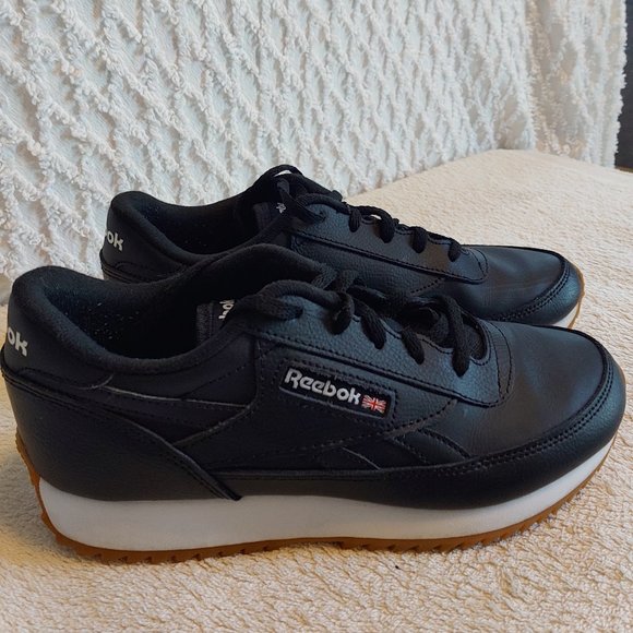 Reebok Shoes - REEBOK Black "leather" Tennis Shoes, Sneakers, Trainers, Athletic Shoes.